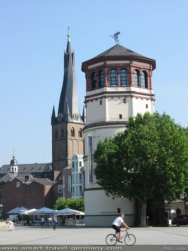 Dusseldorf Castle Tower -- Formerly Huge Nowadays Tiny Building