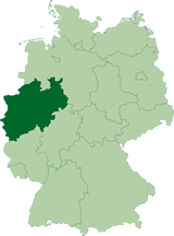 Map of Germany Showing Position of North Rhine Westphalia [Image: wikipedia.org]
